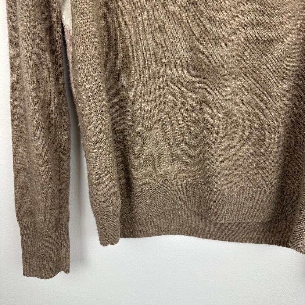 J.Crew Womens Crewneck Wool Blend Academia Cottagecore Tan/Ivory Sweater Small - Picture 7 of 11